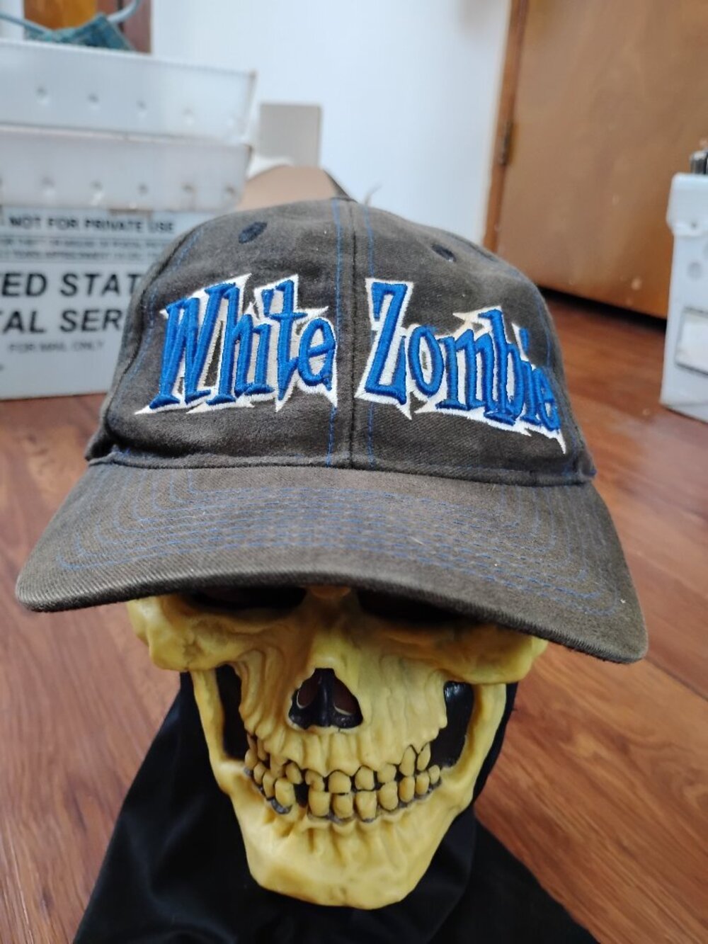 Vintage 90s White Zombie Snap Hat Cap